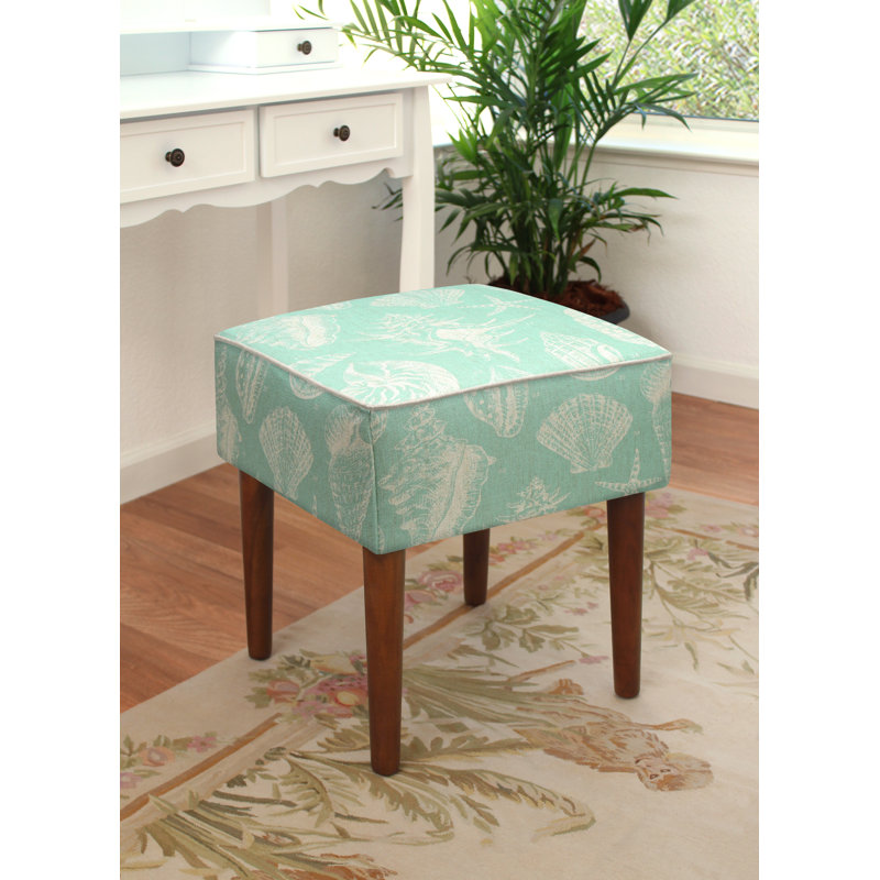 123 Creations Seashells Upholstered Vanity Stool & Reviews | Wayfair